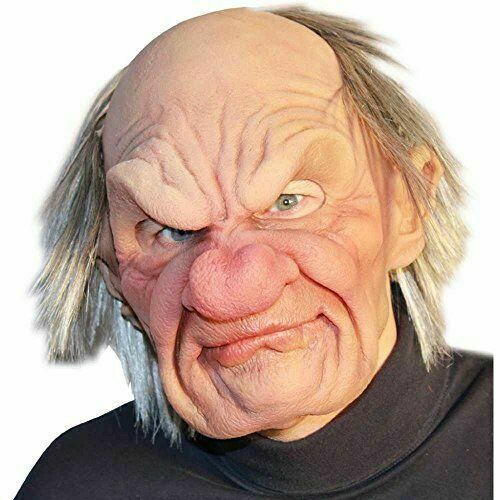 SUPER SOFT LATEX GRUMPY OLD MAN MASK FOR ADULTS