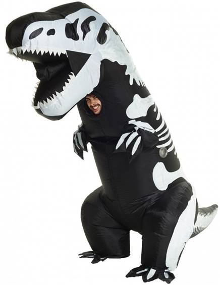 INFLATABLE GIANT SKELETON T-REX COSTUME FOR ADULTS