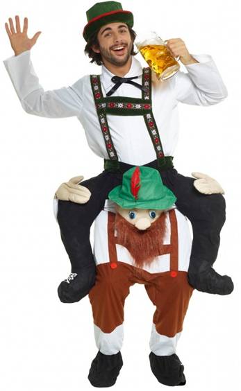 BEARDED BAVARIAN PIGGYBACK COSTUME FOR ADULTS