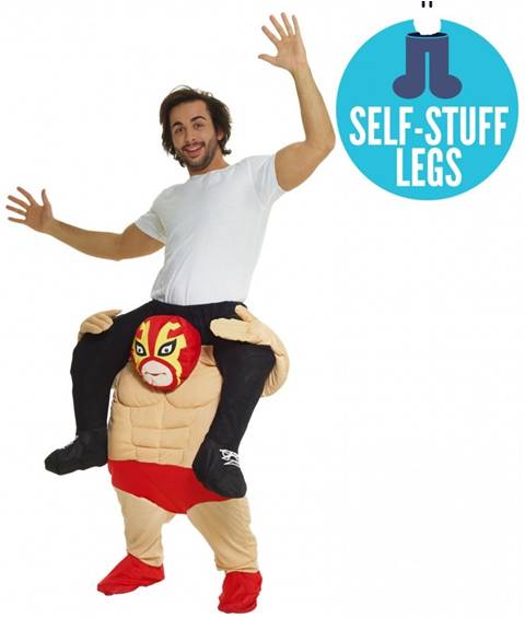 PIGGYBACK WRESTLER COSTUME FOR ADULTS