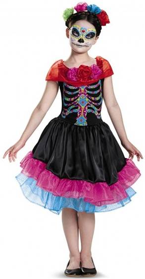 DAY OF THE DEAD MEXICAN COSTUME FOR GIRLS