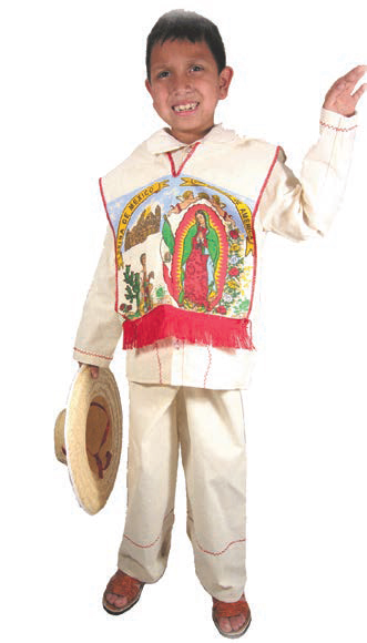 MEXICAN INDITO WITH VIRGIN OF GUADALUPE PONCHO