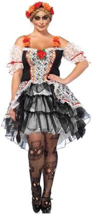 SUGAR SKULL SEÑORITA SEXY COSTUME FOR PLUS WOMEN