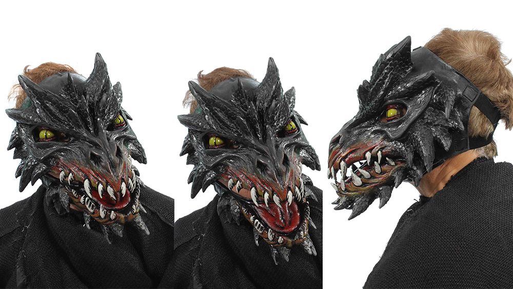 NOIR MOUTH MOVING SUPERSOFT DRAGON ADULT FACE MASK