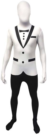 WHITE TUXEDO MORPHSUIT