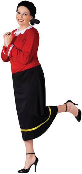 POPEYE'S OLIVE OYL PLUS SIZE COSTUME FOR WOMEN