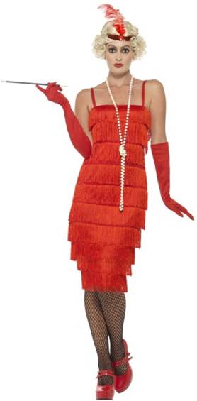 RED FLAPPER COSTUME FOR WOMEN