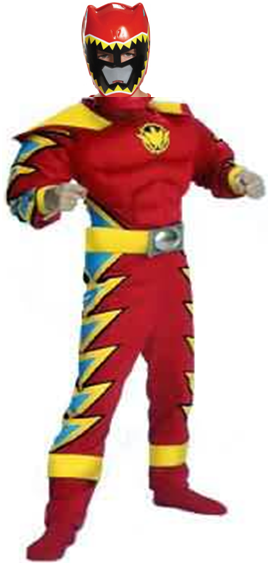 RED POWER RANGER DINO THUNDER MUSCLE CHEST COSTUME