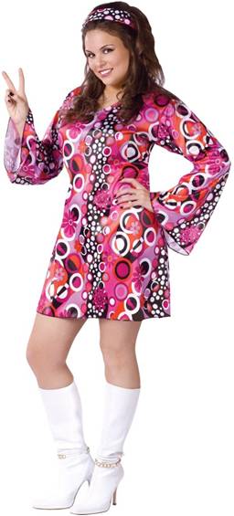 PLUS SIZE FEELING GROOVY 70s COSTUME FOR WOMEN