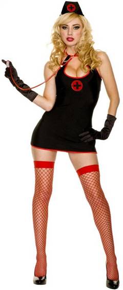 SEXY NAUGHTY NURSE (BLACK) COSTUME FOR WOMEN