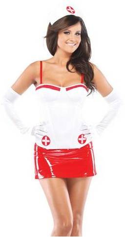 SEXY NURSE CORSET COSTUME ACCESSORY FOR WOMEN