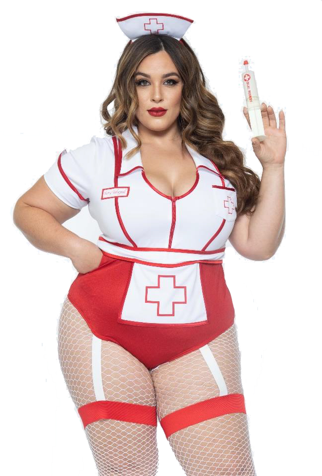 SEXY NURSE FEELGOOD COSTUME FOR FULL FIGURED WOMEN